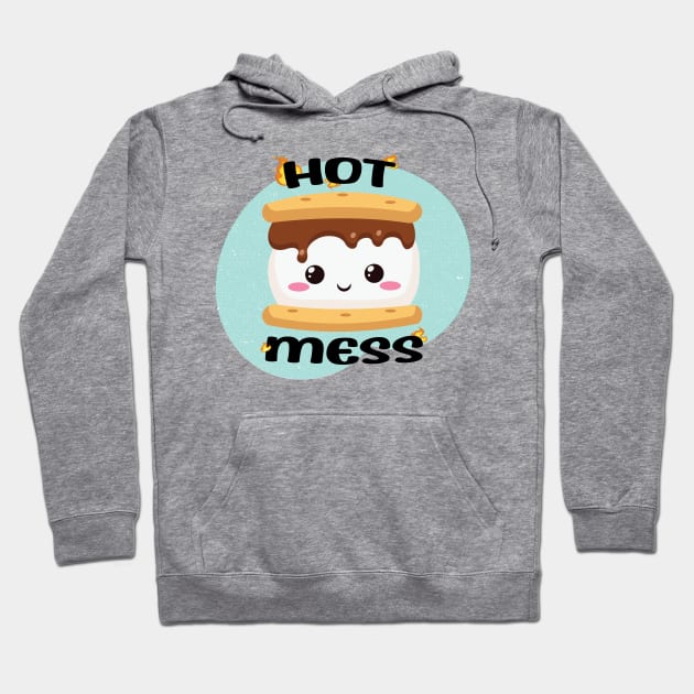 Funny Kawaii Smores Hot Mess Hoodie by Rachel Elich